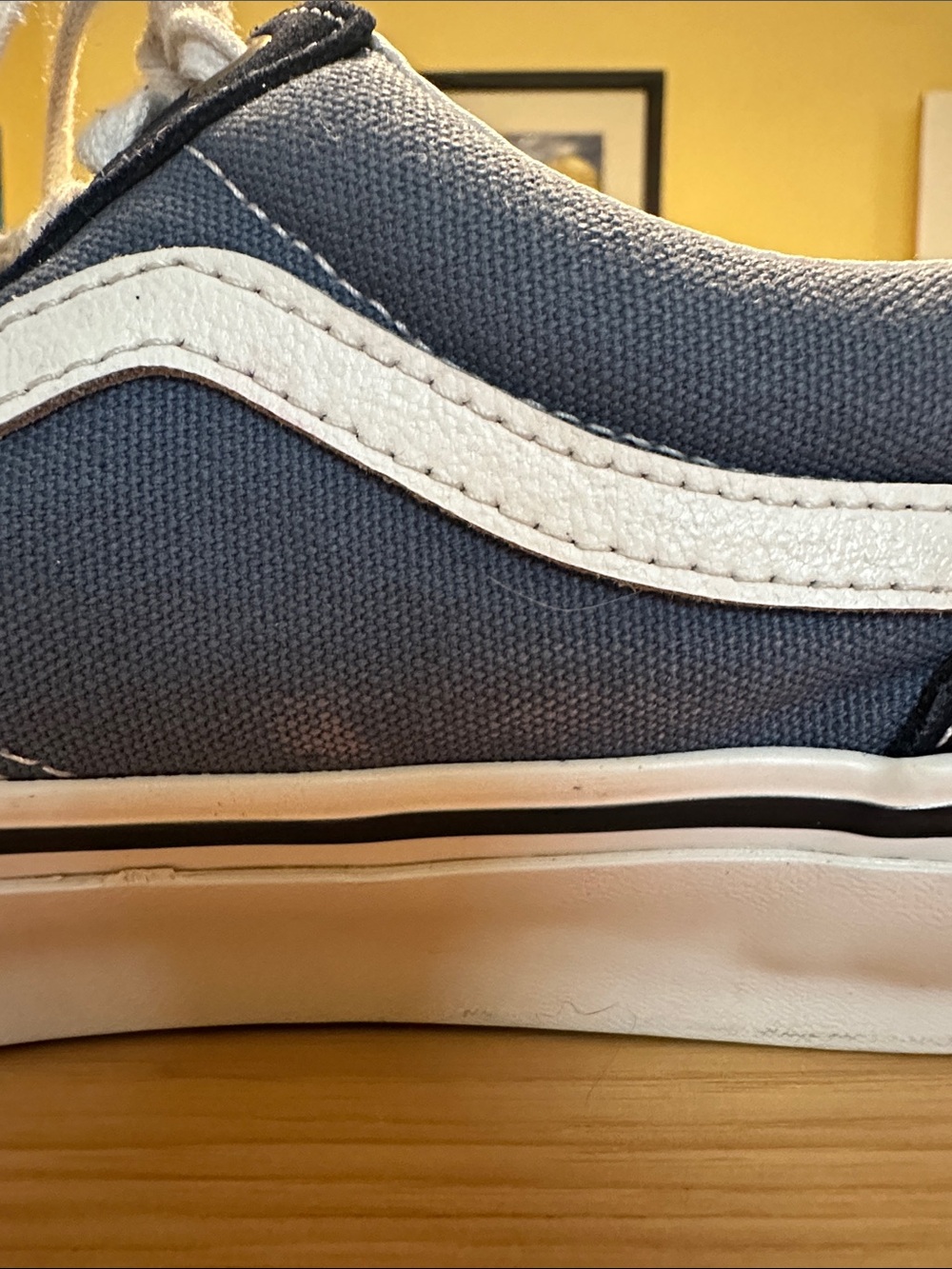 Vans Men’s Navy and White Skate Old Skool Sneakers - Picture 11 of 13